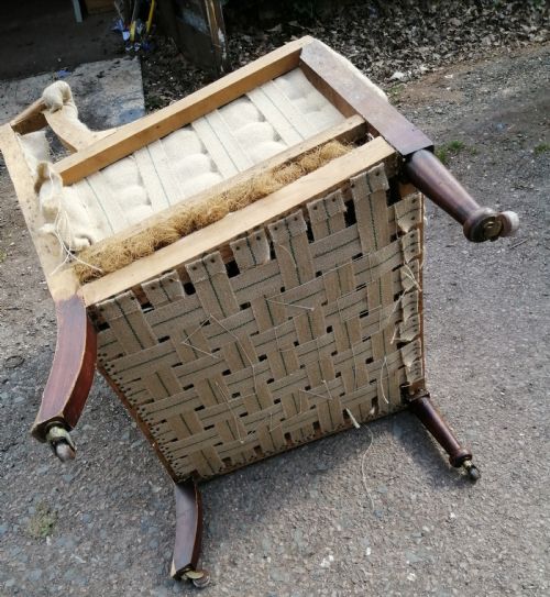 ANTIQUE WING ARM CHAIR FOR UPHOLSTERY - ADDITIONAL PHOTO 7