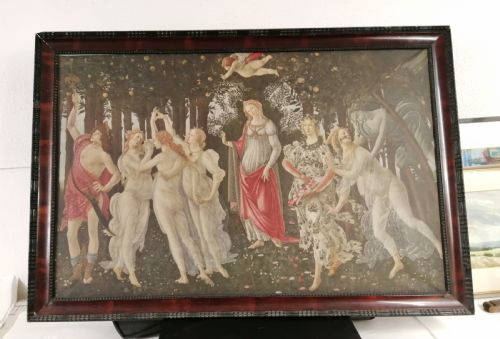 a large antique midici print of primavera - CATEGORY: ANTIQUE ART - DATED 1910
