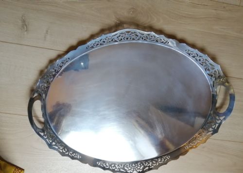 a large edwardian welbeck tray - CATEGORY: ANTIQUE SILVER - DATED EDWARDIAN