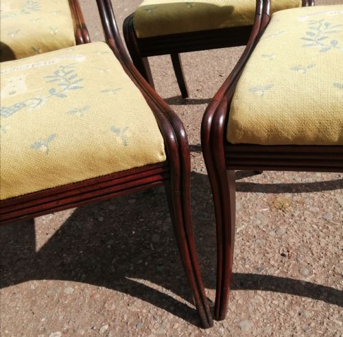 4 REGENCY CHAIRS WITH FINE NEEDLEWORK HERALDIC SEATS - ADDITIONAL PHOTO 4