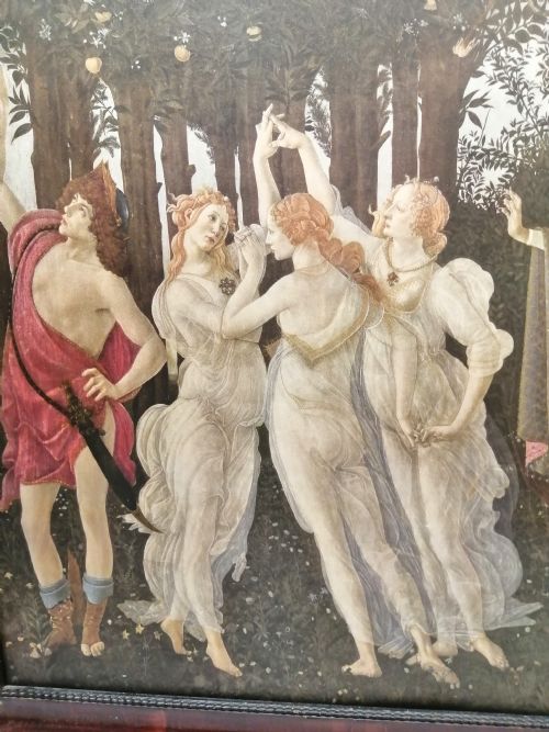 A LARGE ANTIQUE MIDICI PRINT OF PRIMAVERA - ADDITIONAL PHOTO 5