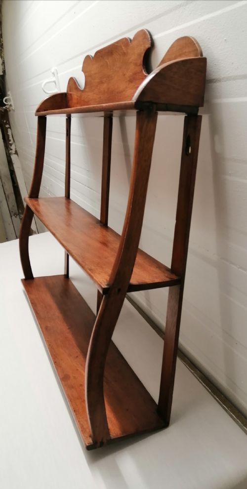 19C LIGHT MAHOGANY HANGING SHELF - ADDITIONAL PHOTO 2