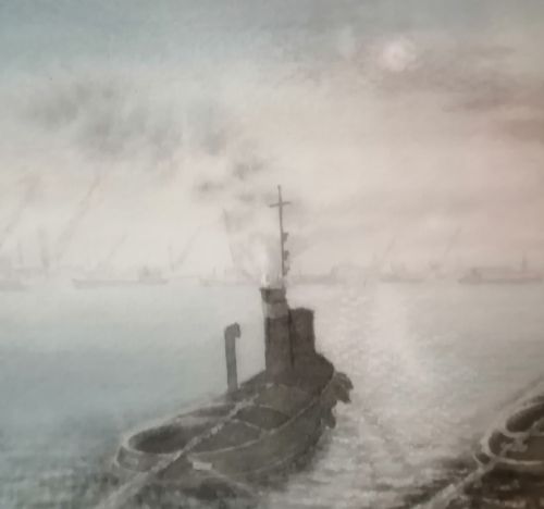 AN ORIGINAL WATERCOLORTWO TUGS - ADDITIONAL PHOTO 7