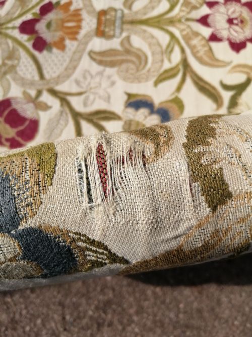 A WALNUT GAINSBOROUGH TYPE TAPESTRY ARMCHAIR - ADDITIONAL PHOTO 2