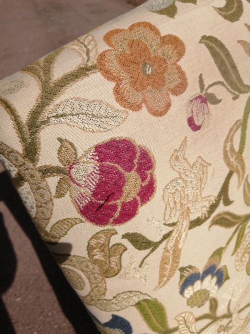 A WALNUT GAINSBOROUGH TYPE TAPESTRY ARMCHAIR - ADDITIONAL PHOTO 9