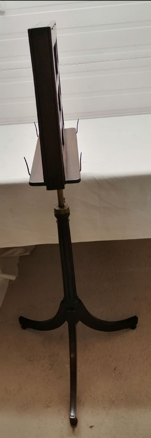 AN EDWARDIAN WALNUT DUET MUSIC STAND - ADDITIONAL PHOTO 1