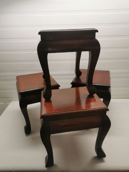 set of 4 teak colonial style coffee tables - CATEGORY: ANTIQUE FURNITURE - DATED 1930