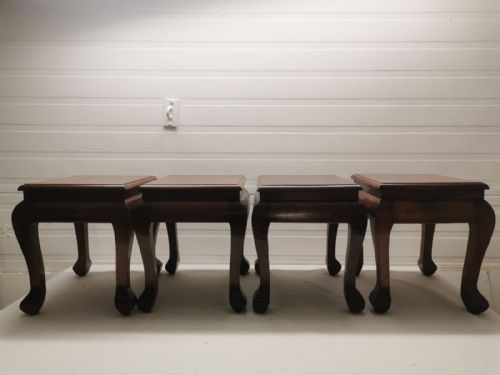 SET OF 4 TEAK COLONIAL STYLE COFFEE TABLES - ADDITIONAL PHOTO 1