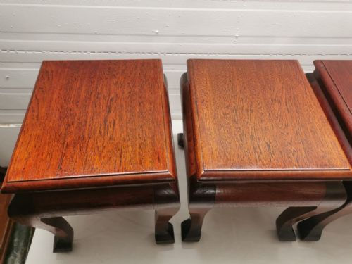 SET OF 4 TEAK COLONIAL STYLE COFFEE TABLES - ADDITIONAL PHOTO 3