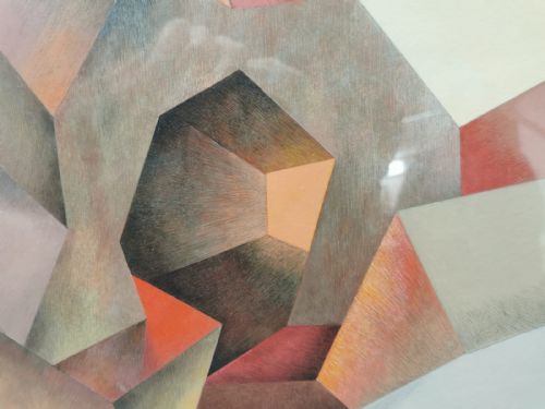 ORIGINAL SIGNED CUBIST TEMPRA PAINTING - ADDITIONAL PHOTO 4