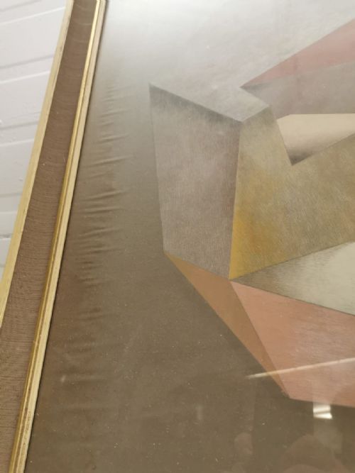 ORIGINAL SIGNED CUBIST TEMPRA PAINTING - ADDITIONAL PHOTO 6