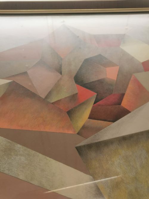 ORIGINAL SIGNED CUBIST TEMPRA PAINTING - ADDITIONAL PHOTO 7