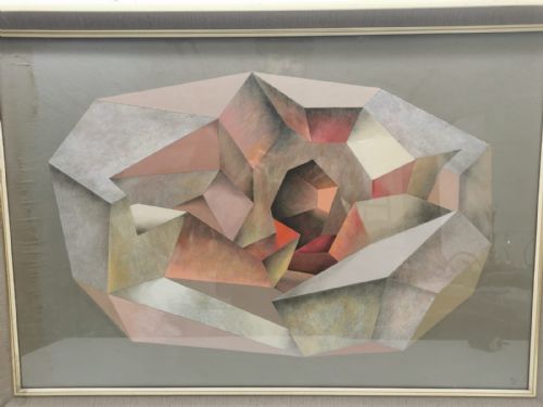ORIGINAL SIGNED CUBIST TEMPRA PAINTING - ADDITIONAL PHOTO 8