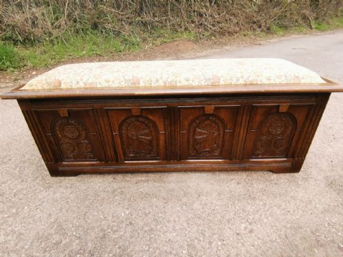 CARVED HALL SEAT BENCH - ADDITIONAL PHOTO 5