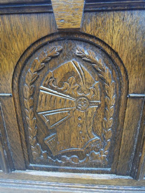 CARVED HALL SEAT BENCH - ADDITIONAL PHOTO 1