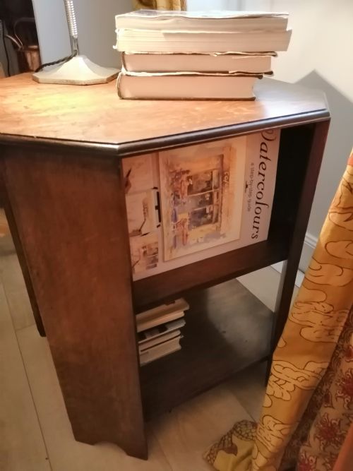 ART DECO OAK OCCASIONAL TABLEBOOK TABLE - ADDITIONAL PHOTO 1