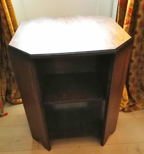 ART DECO OAK OCCASIONAL TABLEBOOK TABLE - ADDITIONAL PHOTO 7