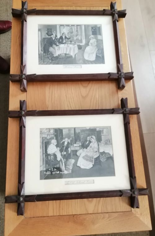 ANTIQUE PAIR OF GOTHIC OAK FRAMES - ADDITIONAL PHOTO 1