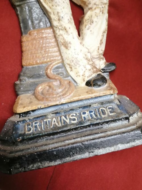 ANTIQUE DOOR STOP BRITAIN'S PRIDE METAL FIGURE - ADDITIONAL PHOTO 1