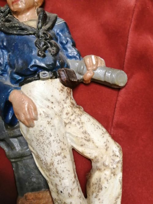 ANTIQUE DOOR STOP BRITAIN'S PRIDE METAL FIGURE - ADDITIONAL PHOTO 3