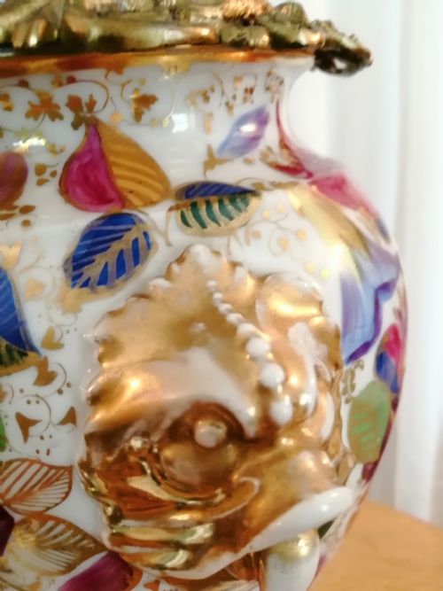 ANTIQUE FRENCH PARIS PORCELAIN TABLE LAMP - ADDITIONAL PHOTO 5