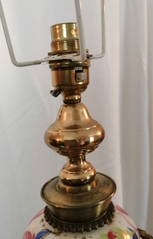 ANTIQUE FRENCH PARIS PORCELAIN TABLE LAMP - ADDITIONAL PHOTO 13