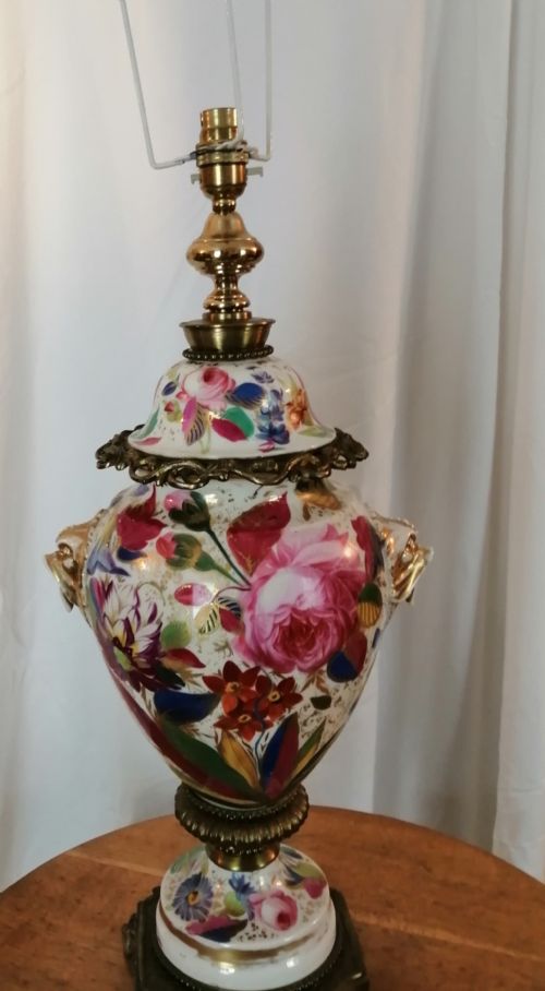 ANTIQUE FRENCH PARIS PORCELAIN TABLE LAMP - ADDITIONAL PHOTO 19