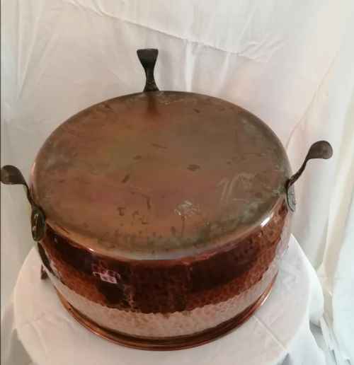 ARTS AND CRAFTS HAMMERED COPPER LOG BIN - ADDITIONAL PHOTO 7