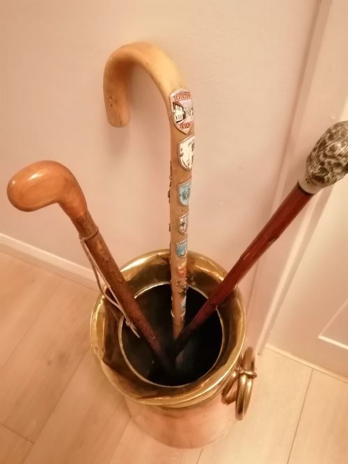 ARTS AND CRAFTS COPPER AND BRASS UMBRELLA AND STICK STAND - ADDITIONAL PHOTO 1