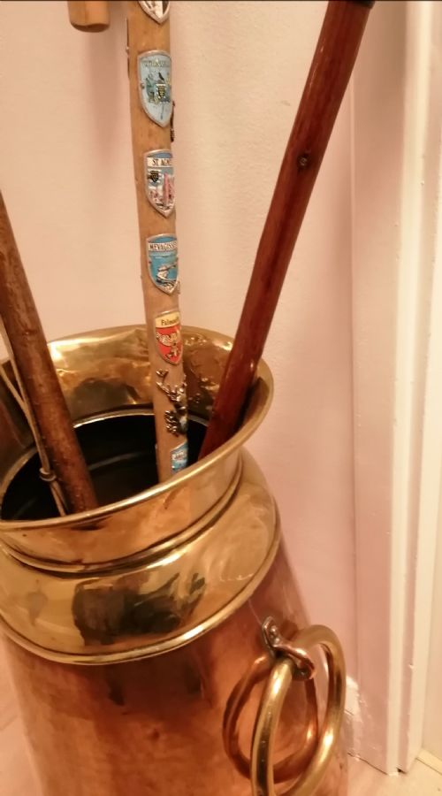 ARTS AND CRAFTS COPPER AND BRASS UMBRELLA AND STICK STAND - ADDITIONAL PHOTO 8