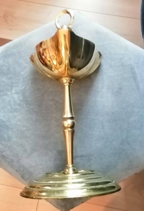 19C BRASS OILINCENSE LAMP - ADDITIONAL PHOTO 3