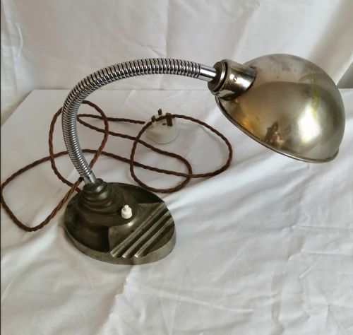 ART DECO CHROME DESK LAMP TABLE LAMP - ADDITIONAL PHOTO 4