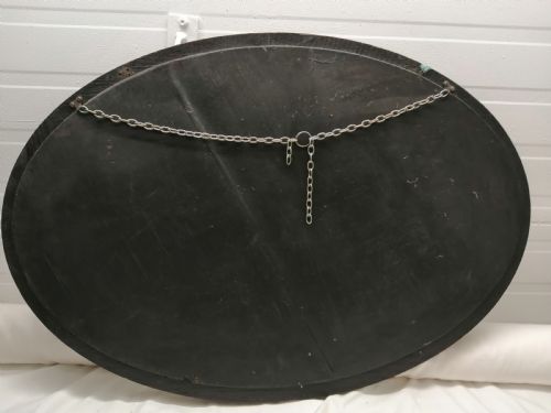 A LARGE EDWARDIAN OVAL OAK MIRROR - ADDITIONAL PHOTO 5