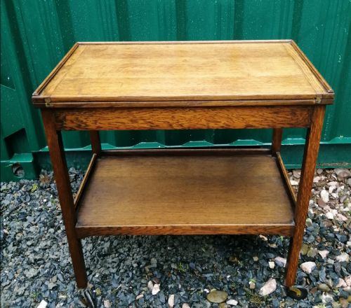 pale oak combination tea trolleycard table - CATEGORY: ANTIQUE TABLES - DATED 1920