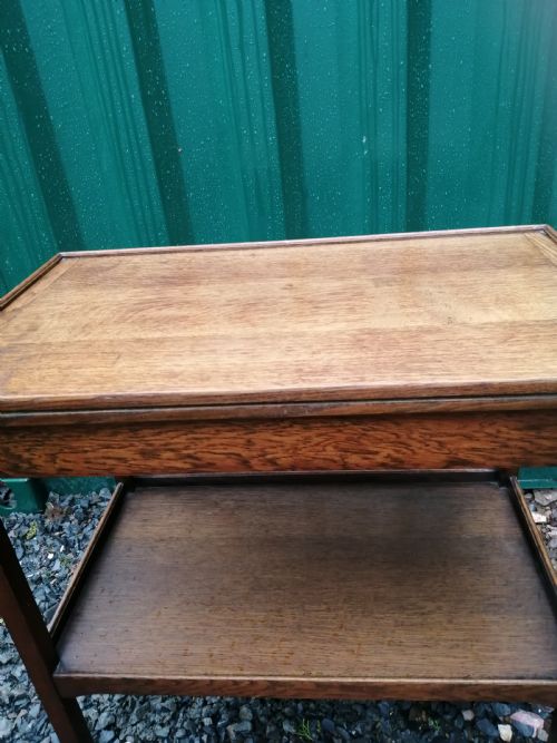 PALE OAK COMBINATION TEA TROLLEYCARD TABLE - ADDITIONAL PHOTO 2