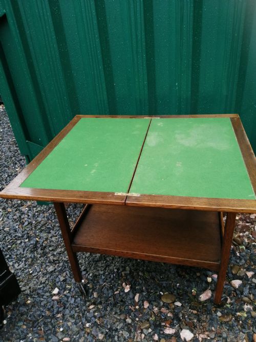 PALE OAK COMBINATION TEA TROLLEYCARD TABLE - ADDITIONAL PHOTO 4