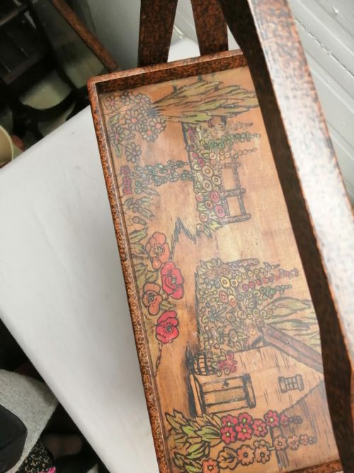 PAINTED COTTAGE AND GARDEN 2 TIER OCCASIONAL TABLE - ADDITIONAL PHOTO 1
