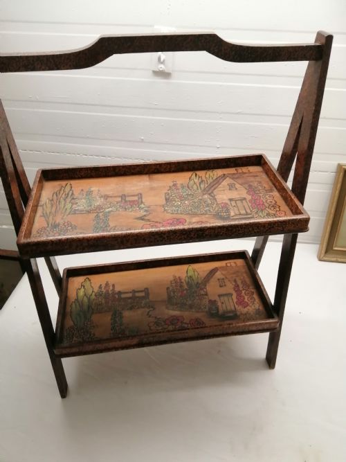 PAINTED COTTAGE AND GARDEN 2 TIER OCCASIONAL TABLE - ADDITIONAL PHOTO 8