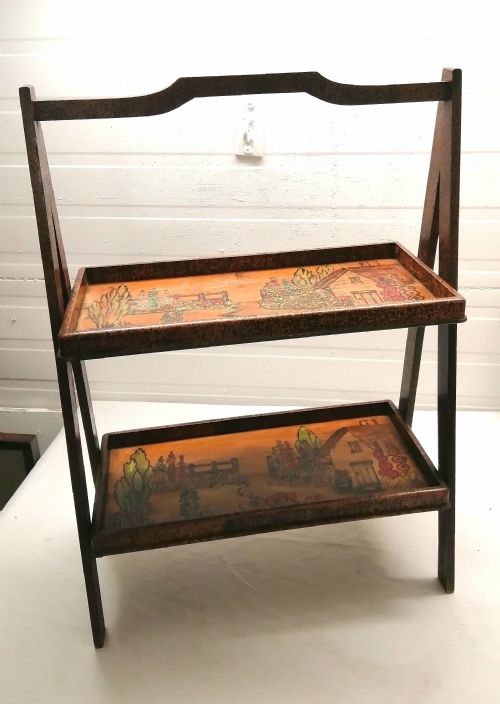 PAINTED COTTAGE AND GARDEN 2 TIER OCCASIONAL TABLE - ADDITIONAL PHOTO 12