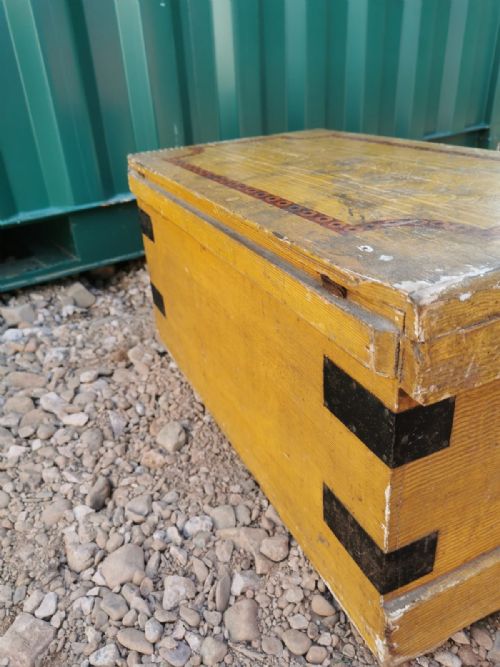 ANTIQUE PINE ORIGINAL PAINTED TRUNK - ADDITIONAL PHOTO 1