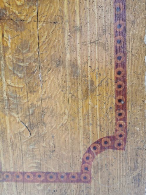 ANTIQUE PINE ORIGINAL PAINTED TRUNK - ADDITIONAL PHOTO 5