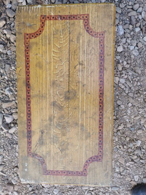 ANTIQUE PINE ORIGINAL PAINTED TRUNK - ADDITIONAL PHOTO 6