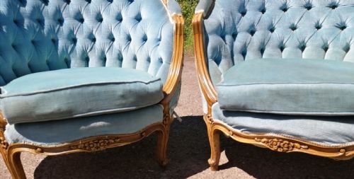 ANTIQUE PAIR OF FRENCH ARMCHAIRS - ADDITIONAL PHOTO 1