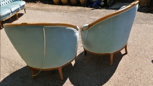 ANTIQUE PAIR OF FRENCH ARMCHAIRS - ADDITIONAL PHOTO 3