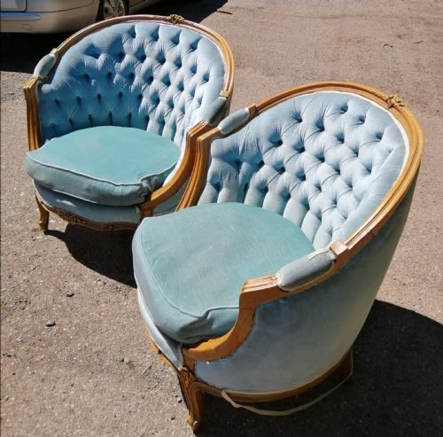 ANTIQUE PAIR OF FRENCH ARMCHAIRS - ADDITIONAL PHOTO 4