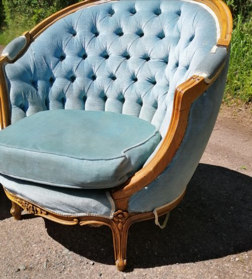 ANTIQUE PAIR OF FRENCH ARMCHAIRS - ADDITIONAL PHOTO 5