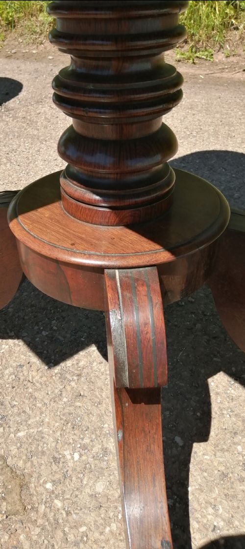 REGENCY ROSEWOOD AND BRASS INLAID CARD TABLE - ADDITIONAL PHOTO 2