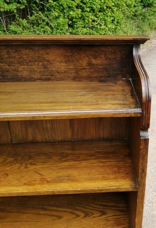 EDWARDIAN OAK OPEN BOOKCASE - ADDITIONAL PHOTO 4