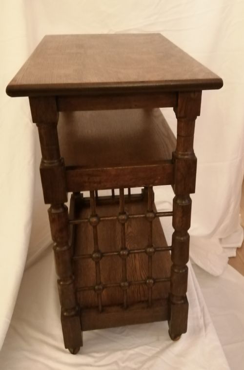LIBERTY ART'S AND CRAFTS OAK OPEN BOOKCASE - ADDITIONAL PHOTO 2