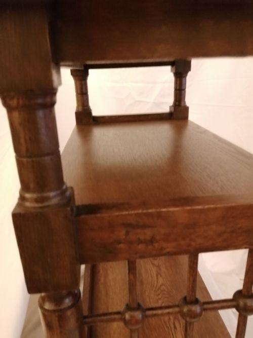 LIBERTY ART'S AND CRAFTS OAK OPEN BOOKCASE - ADDITIONAL PHOTO 5